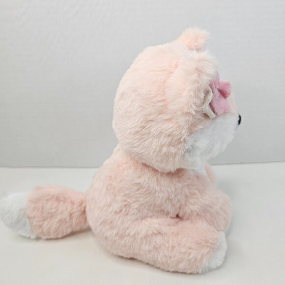 Lamb & Ivy Baby Fox Renard Plush Peachy Pink Embroidery Eyes Stuffed Animal Toy - Picture 4 of 13